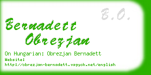 bernadett obrezjan business card